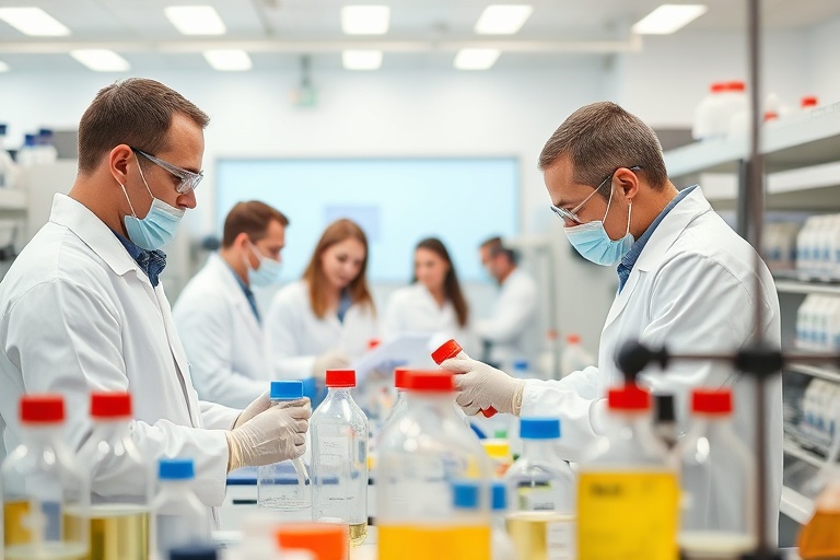 Papyra chemists working in laboratory
